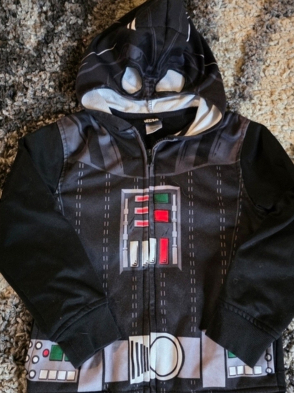 Star Wars Black Hooded Zip-Up Sweatshirt with Control Panel Graphic